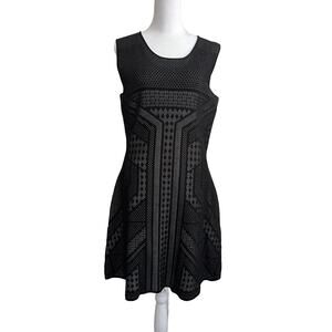 Vertigo Paris Black Mini Dress A-Line Sleeveless Knit Round Neck Sweater Size M